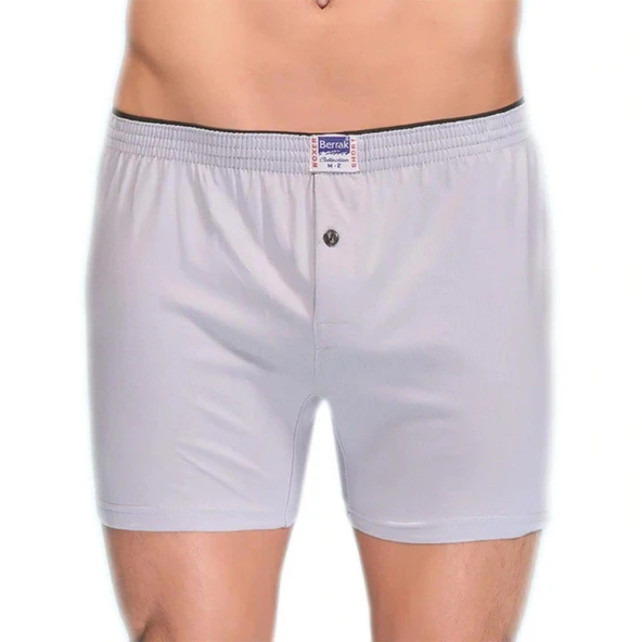 Berrak 1099 Düğmeli Erkek Boxer Penye  3'Lü   Lacivert S - Resim 5