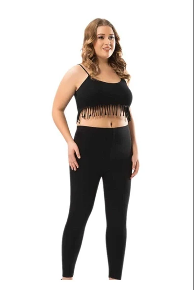 Kota Kadın Penye Elastan Düz Tayt 4000 - 1 Adet  XL Siyah - Resim 4