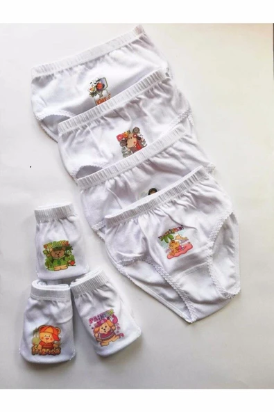 TUTKU İNCE BEL KIZ ÇOCUK KÜLOT 12 Adet   Beyaz 2 (3-4 YAŞ) - Resim 2