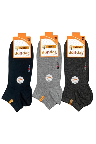 Dündar Erkek Modal Plus Patik Çorap 6838 - 6 Adet  Beyaz 41-45 - Resim 3