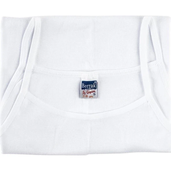 BERRAK KIZ ÇOCUK RİBANA İP ASKILI ATLET 6'Lı   Beyaz 7 No:9-10 Yaş - Resim 3