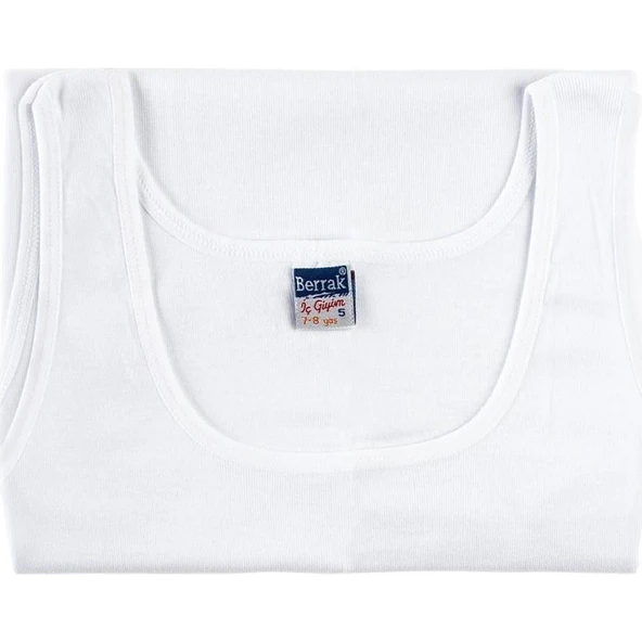 BERRAK KIZ ÇOCUK RİBANA GENİŞ ASKILI ATLET 6'Lı   Beyaz 4 No:6-7 Yaş - Resim 3