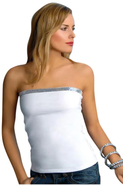 ANIT 2130 KADIN PULLU STRAPLEZ  Beyaz Standart - Resim 2