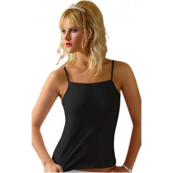 Anıt 2119 Kadın Biyeli İp Askılı Atlet 3'Lü   Beyaz S - Resim 2