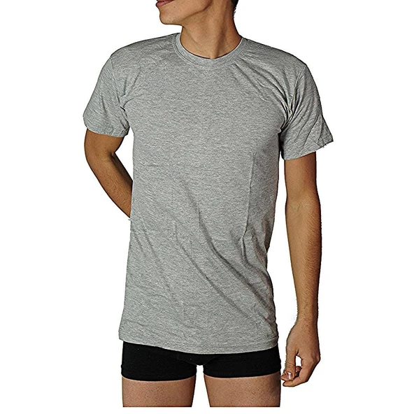 Anıt 1107 Erkek Ribana Sıfır Yaka Kollu Fanila Renkli 3'Lü  Siyah M - Resim 4