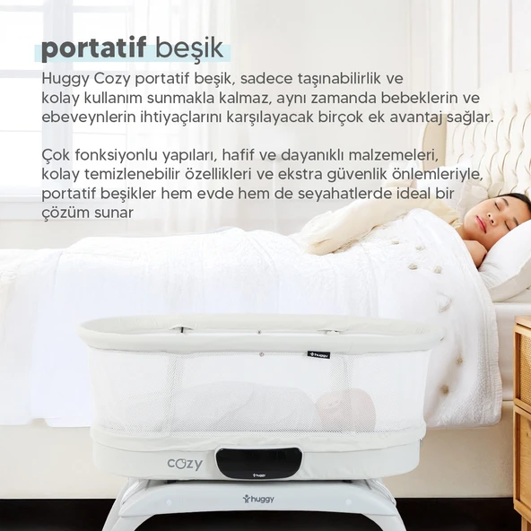 Huggy 4 in 1 Cozy Terazi Özellikli Bluetooth Müzikli Kumandalı Portatif Otomatik Sallanabilir Beşik - 8