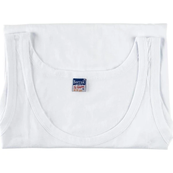 BERRAK ERKEK ÇOCUK ASKILI ATLET 6'Lı   Beyaz 8 (11-12 Yaş) - Resim 3