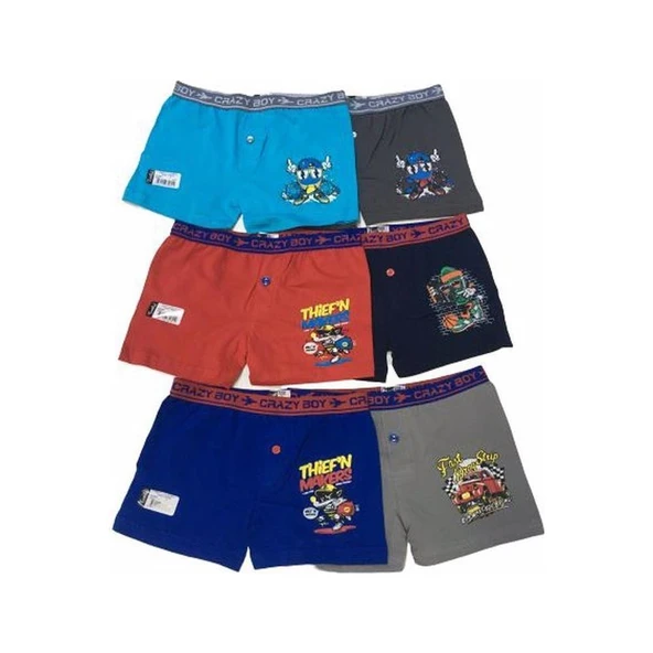 Tutku Erkek Çocuk Baskılı Boxer 6'Lı   Karışık Renk 5 (9-10 YAŞ) - 3