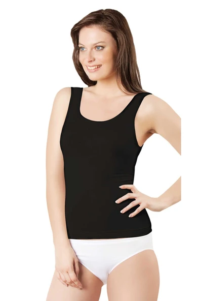 Elite Life 838 Kalın Askılı Uzun Kadın Atlet  Beyaz L - XL - Resim 2