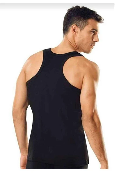 3'Lü TUTKU ELİT 1304 Erkek Rambo Atlet  Beyaz 2XL - Resim 6