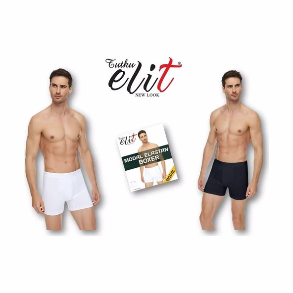 3'Lü TUTKU ELİT Modal Elastan Boxer 1251  Siyah L - Resim 2