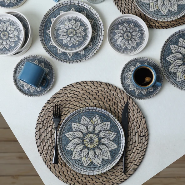 Keramika Mosaic Marvel Kahvaltı Takımı 24 Parça 6 Kişilik