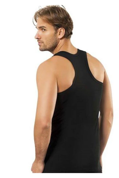 Jiber Erkek Likralı Rambo Atlet 3'lü Paket - 136  Beyaz XL - Resim 8