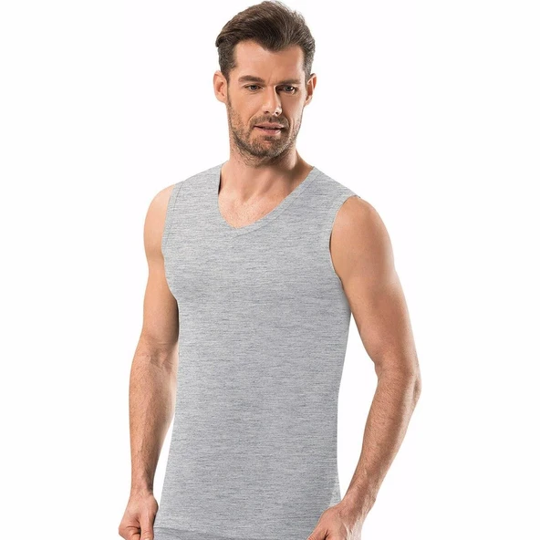 Jiber Erkek V Yaka Sıfır Kol Atlet 6'lı Paket - 115  XL Siyah - Resim 6