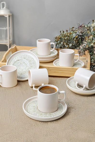 Keramika Groundlace Nordic Kahve Takımı 12 Parça 6 Kişilik 21501 - Resim 2