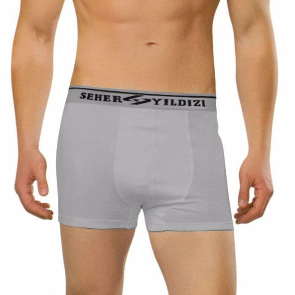 6 Adet Seher 060 Likralı Erkek Boxer  Külot  Siyah 2XL - Resim 4