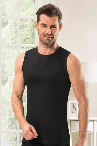 Jiber Erkek Sıfır Kol Fanila Renkli 6'lı Paket- 114  L Gri - Resim 4