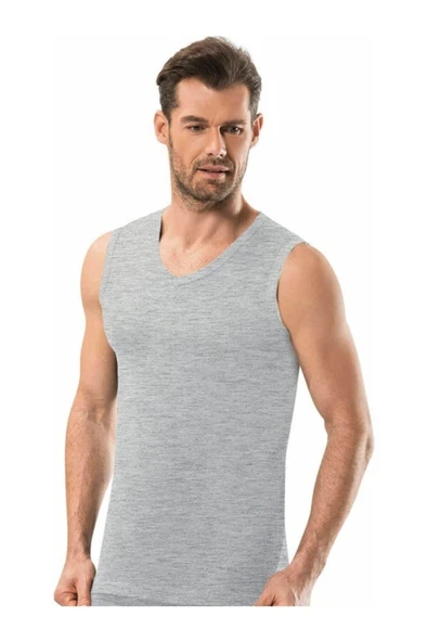 Jiber Erkek V Yaka Sıfır Kol Atlet 6'lı Paket - 115  XL Siyah - Resim 2