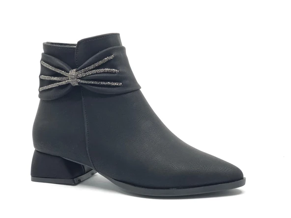 Asya Kurdela Taş Detaylı Topuklu Kadın Bot - Resim 9