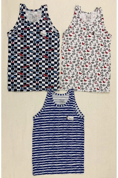 Tutku 0256 Erkek Çocuk Elastan Empirme Atlet 6 Adet  Karışık Renk 2 (3-4 YAŞ) - Resim 4