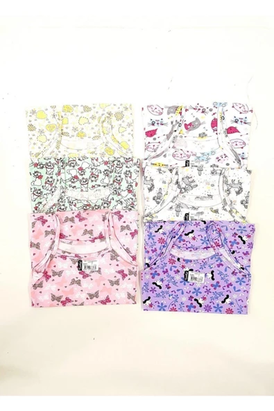 Tutku Kız Çocuk Elastan Empirme İp Askı Atlet 12 Adet  Karışık Renk 2 (3-4 YAŞ) - Resim 7