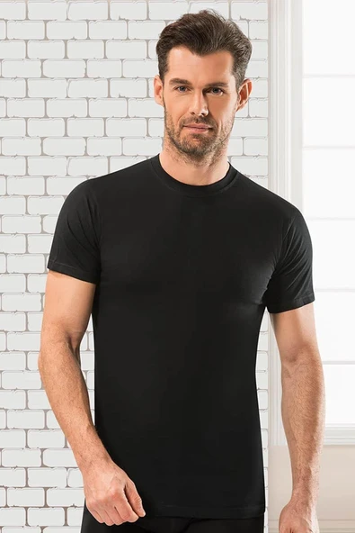 Jiber Erkek O Yaka Fanila 6'Lı Paket-111  Siyah 2XL - Resim 2