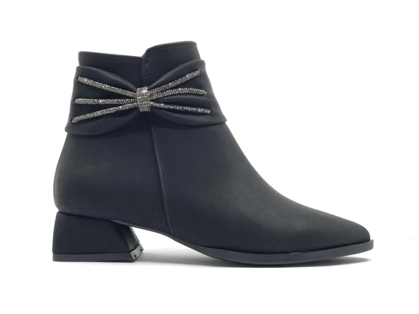 Asya Kurdela Taş Detaylı Topuklu Kadın Bot - Resim 8