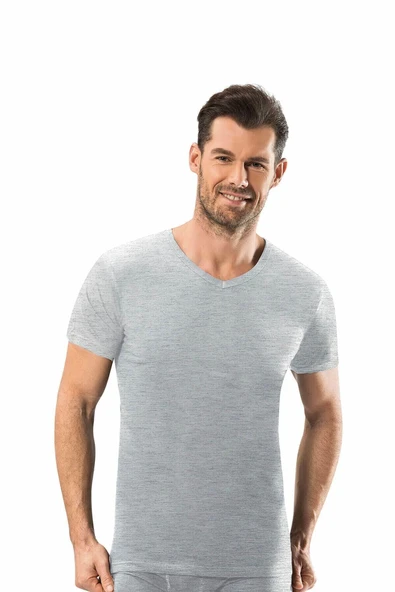 Jiber Erkek V Yaka Fanila 3'lü Paket-112  Siyah 2XL - Resim 4