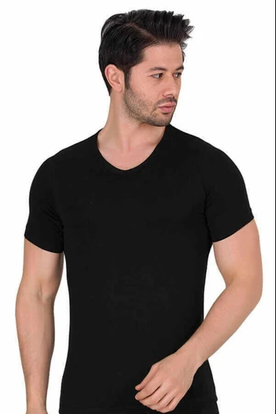 Berrak Erkek Modal V Yaka Likralı Atlet 1037 - 3 Adet  Beyaz S - Resim 6