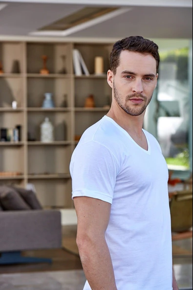 Berrak Erkek Modal V Yaka Atlet 1036 - 6 Adet  Siyah L - Resim 4