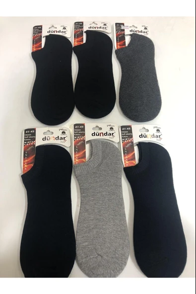 Dündar Erkek Plus Havlu Sneaker Çorap - 12 Adet  Siyah 41-45 - Resim 2