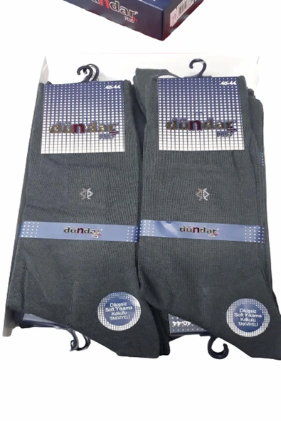 Dündar Erkek Plus Penye Çorap - 12 Adet  Gri 40-44 - Resim 3