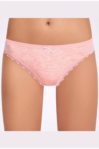 İlke Kadın Melanjlı Dantelli Bİkini Külot 278 - 12 Adet  L - XL Pudra