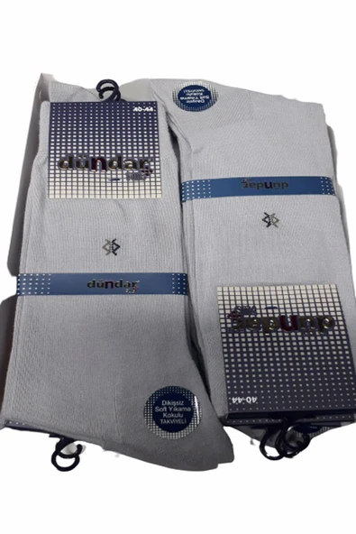 Dündar Erkek Plus Penye Çorap - 12 Adet  Gri 40-44 - Resim 4