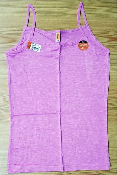 İlke Kadın Likralı Flamlı İnce Askılı Atlet 227 - 6 Adet  S - M Nar - Resim 6