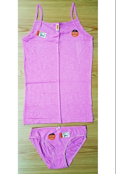 İlke Kadın Likralı Flamlı İnce Askılı Atlet Külot Takım  - 6 Adet  Beyaz L - XL - Resim 8