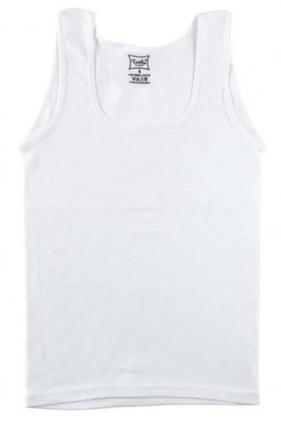 Tutku Kız Çocuk Geniş Askılı Saten Biyeli Atlet 0188 - 6 Adet  Beyaz 5 (9-10 YAŞ) - Resim 3