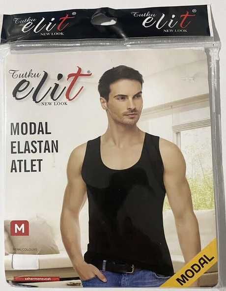 Tutku Elit Erkek Modal Likralı Askılı Atlet 1201 - 9 Adet  Beyaz XL - Resim 5