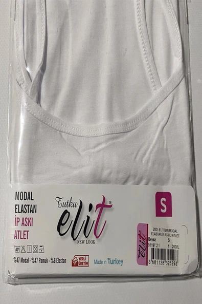 Tutku Elit Kadın Modal Likralı İp Askılı Atlet 2001- 3 Adet  Siyah S - Resim 7