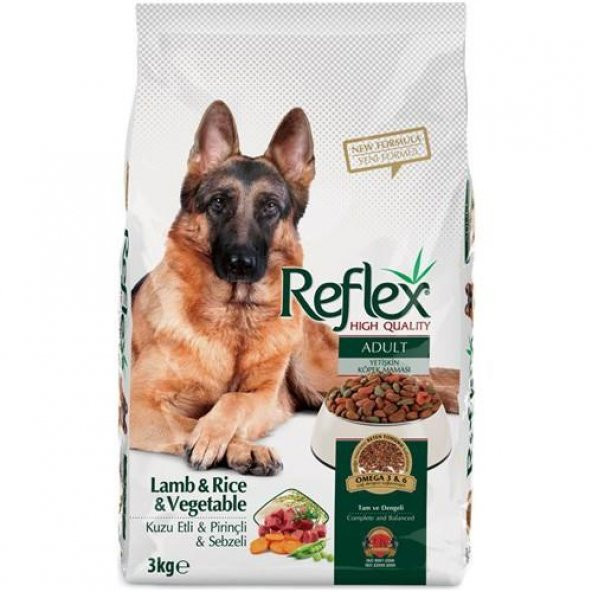 Reflex Kuzu Etli ve Sebzeli Yetişkin Köpek Maması 3 Kg