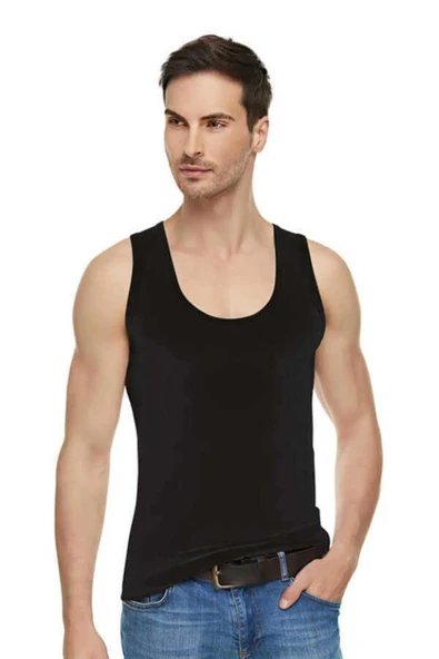 Tutku Elit Erkek Likralı Spor Askılı Atlet 1304 - 6 Adet  Beyaz 2XL - Resim 7