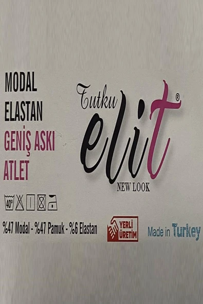 Tutku Elit Kadın Modal Likralı Geniş Askılı Atlet 2002 - 6 Adet  XL Siyah - Resim 3