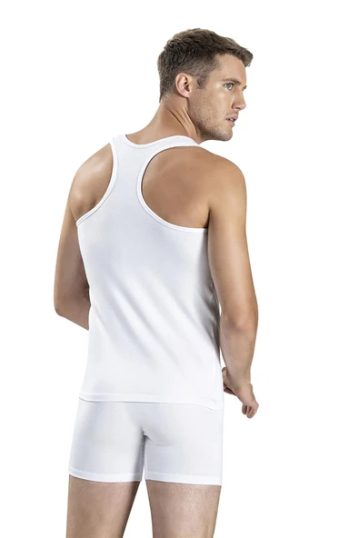 Jiber Erkek Pamuklu Likralı Rambo Atlet 136 - 9 Adet  XL Siyah - Resim 2