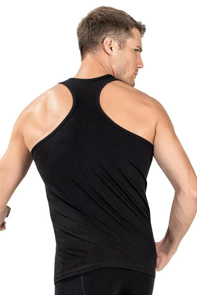 Jiber Erkek Pamuklu Likralı Rambo Atlet 136 - 3 Adet  Beyaz XL - Resim 4