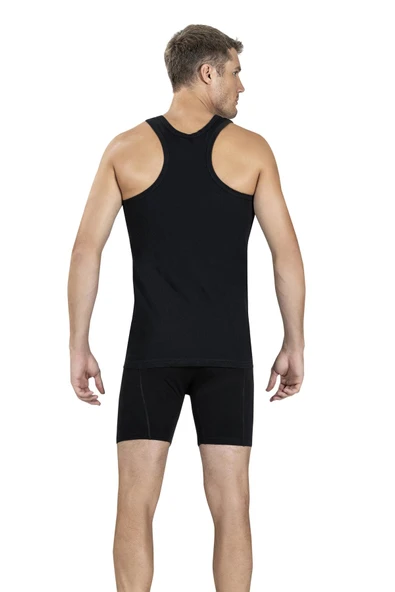 Jiber Erkek Sporcu Rambo Renkli Askılı Atlet 113 - 9 Adet  L Gri - Resim 4