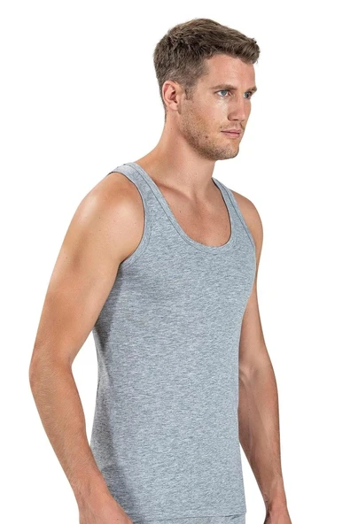 Jiber Erkek Klasik Renkli Askılı Atlet 110 - 12 Adet  Siyah 2XL - Resim 4