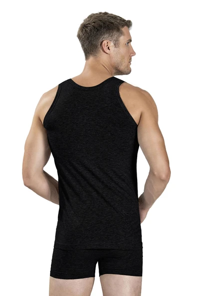 Jiber Erkek Pamuklu Likralı Klasik Askılı Atlet 147 - 6 Adet  Beyaz L - Resim 5