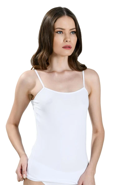 Jiber Kadın İp Askılı Likralı Atlet 503 - 9 Adet  Siyah 2XL - Resim 4