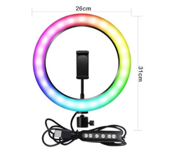 RGB MJ-33 Işıklı Telefon Tutucu Ring Light - 2