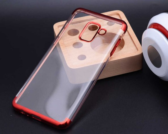 Galaxy A8 2018 Kılıf  Dört Köşeli Lazer Silikon - 2